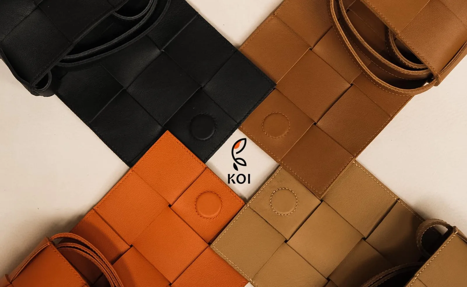 Woven Bag - Da Bê Swift - Black, Yellow, Orange, Brown - Hình 5