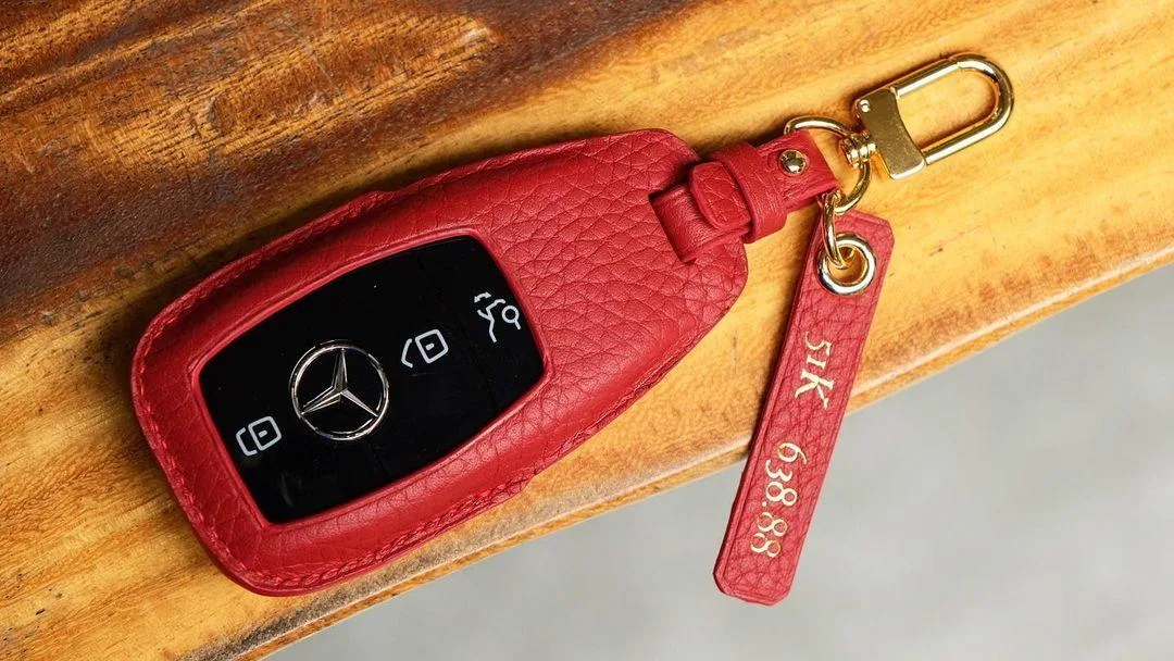 Key Cover Bao Da Bọc Chìa Khoá - Da Togo - Black - Hình 2
