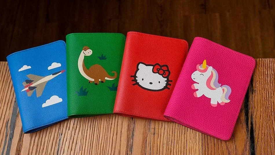 Passport Cover Customize - Da Dê Alran - Red, Pink, Green, Blue - Hình 4