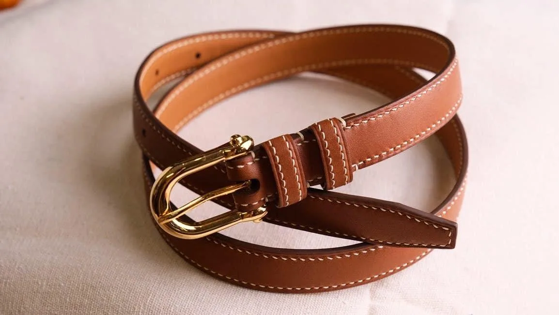 Thắt Lưng Da Nữ - Da Bê - Brown - KOI Leather