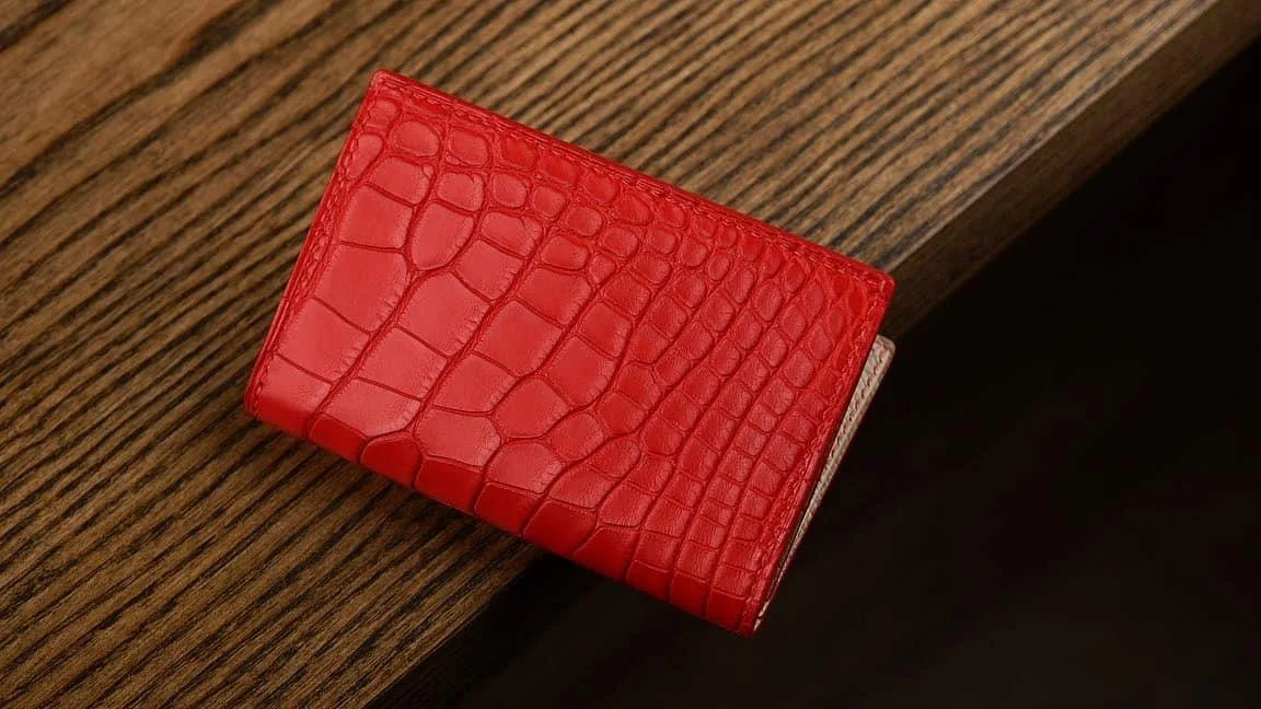 Cardholer Ví Đựng Thẻ - Alligator - FireBrick - KOI Leather