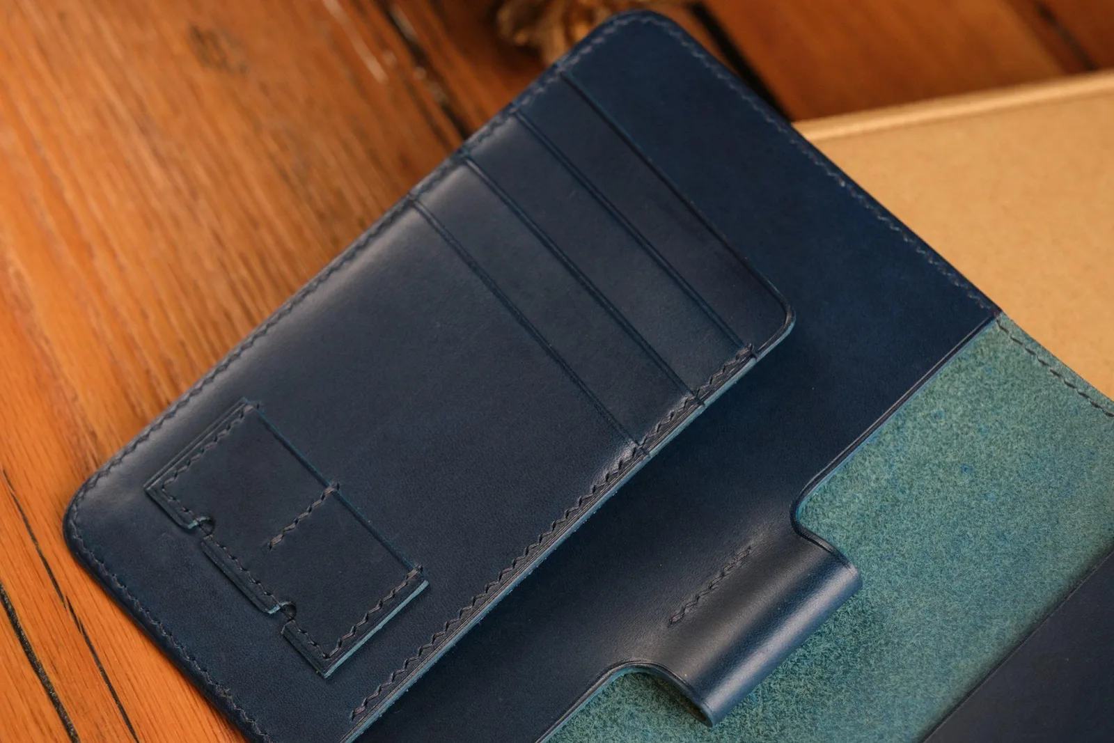 Passport Cover - Da Butero - Navy x DarkCyan - Hình 4