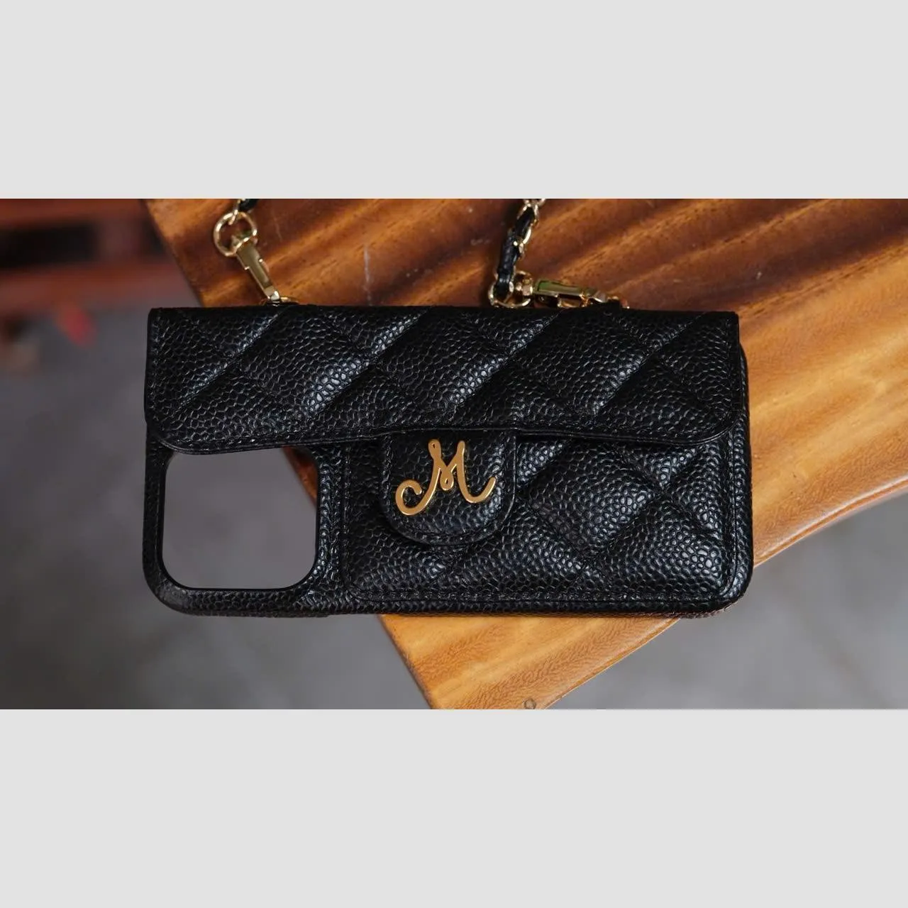 Phonecase Ốp lưng – Da Bê – Black Onyx & Beige Sand - Hình 2
