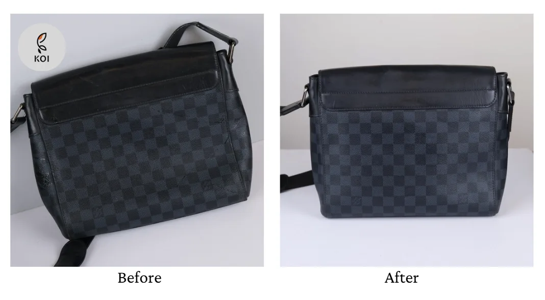 Làm sạch vết sơn và keo trên túi Louis Vuitton