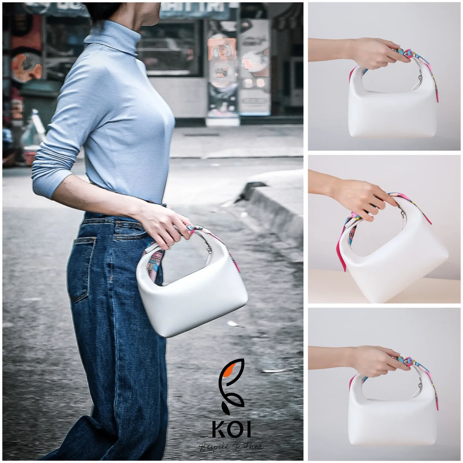 Hal Bag - Da Bò/Swift - White - KOI Leather