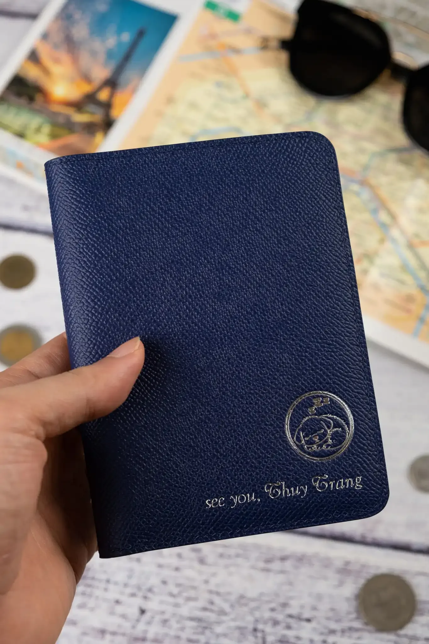 PassPort Cover - Da Espom - Navy - Hình 10
