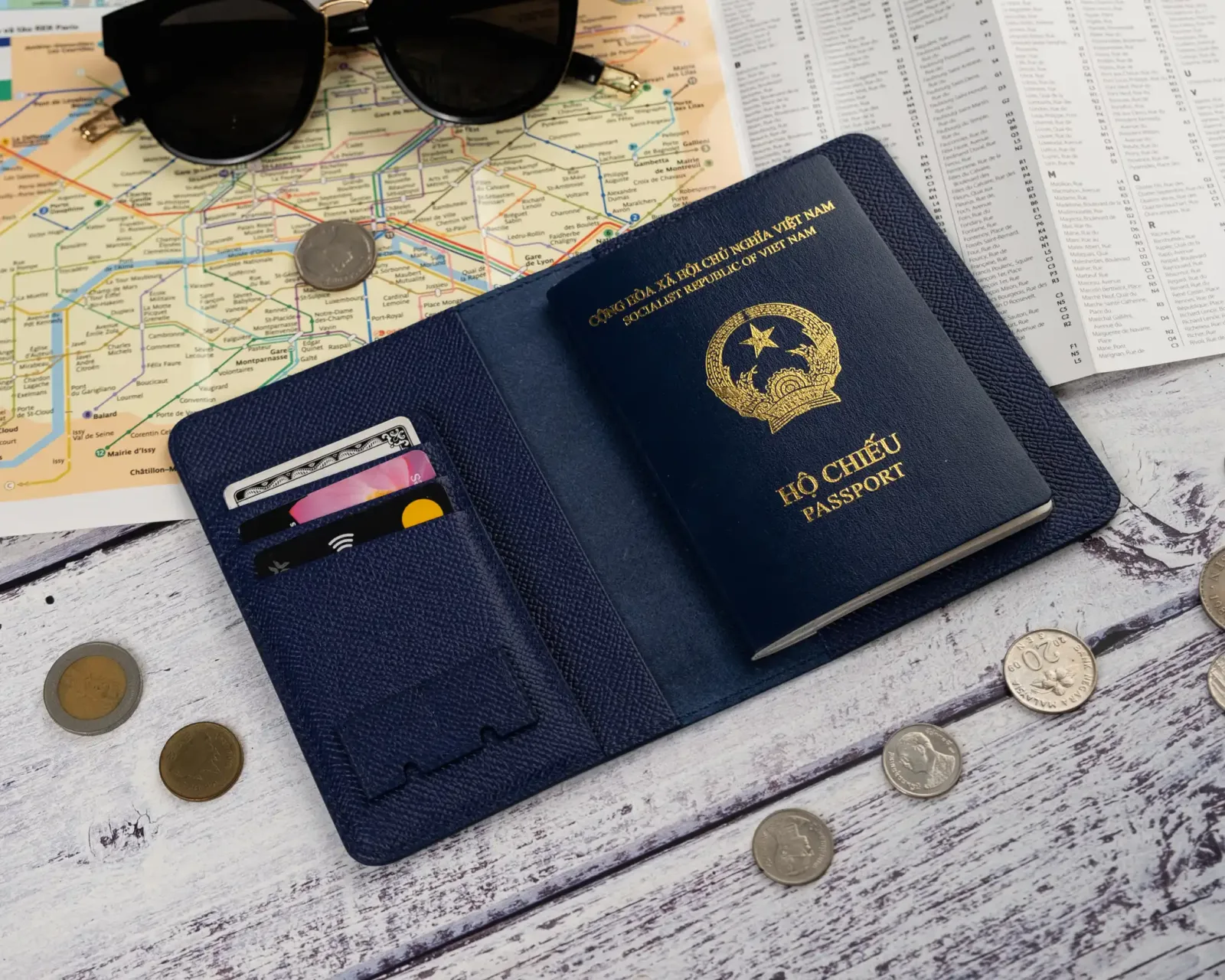 PassPort Cover - Da Espom - Navy - Hình 6