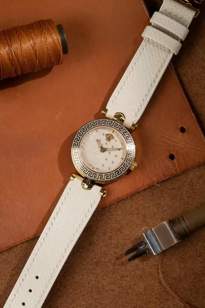 Dây Da Đồng Hồ Hermes – Da Bê Epsom - Cream - KOI Leather