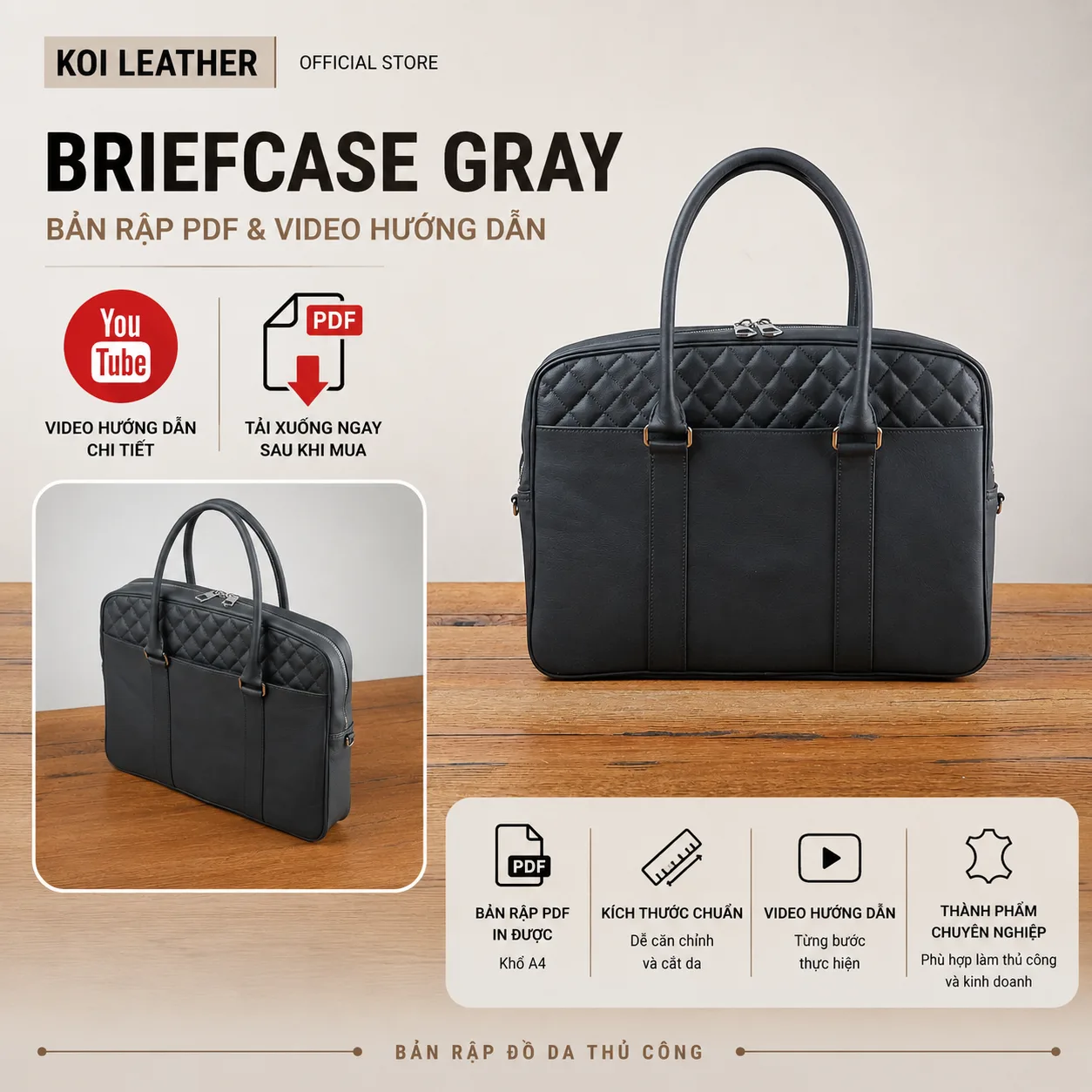 Bản Rập Briefcase Gray – PDF