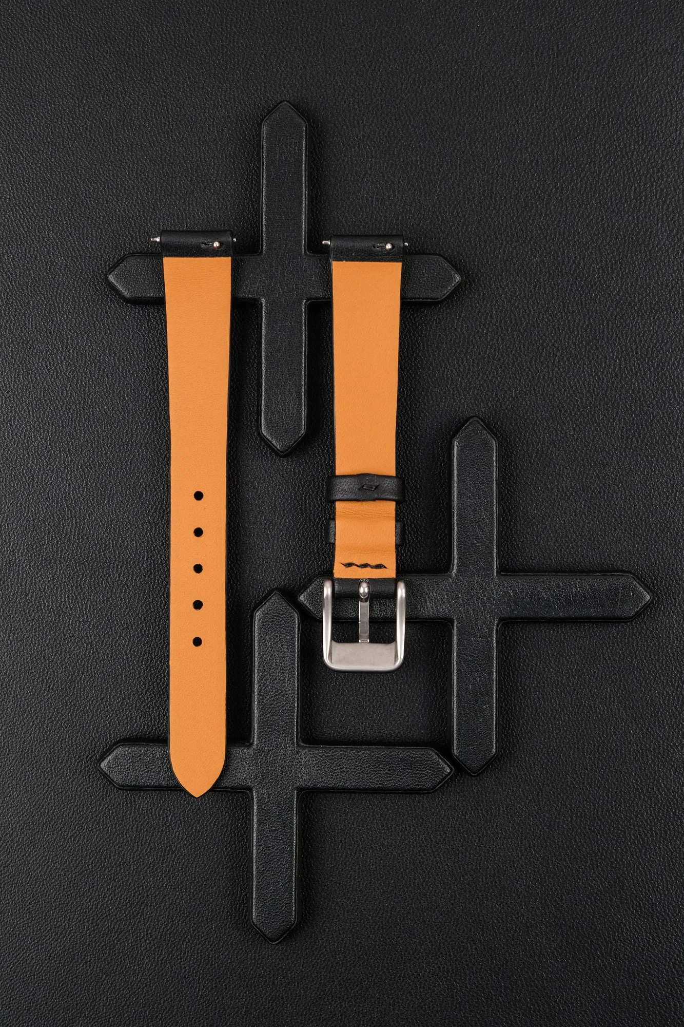 Ảnh Studio Dây đồng hồ nữ da bò màu đen cho Davena - Koi Leather