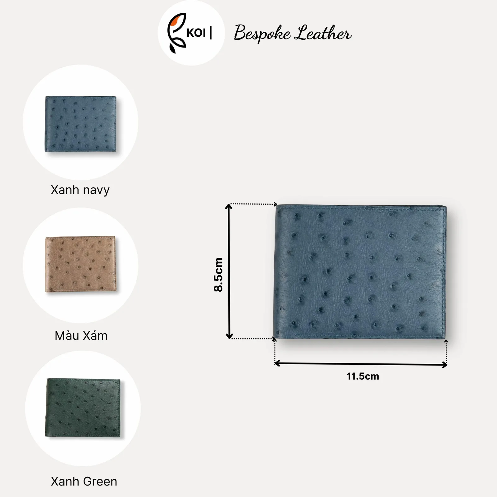 Bifold Waller - Ví nam da đà điểu - Hình 3