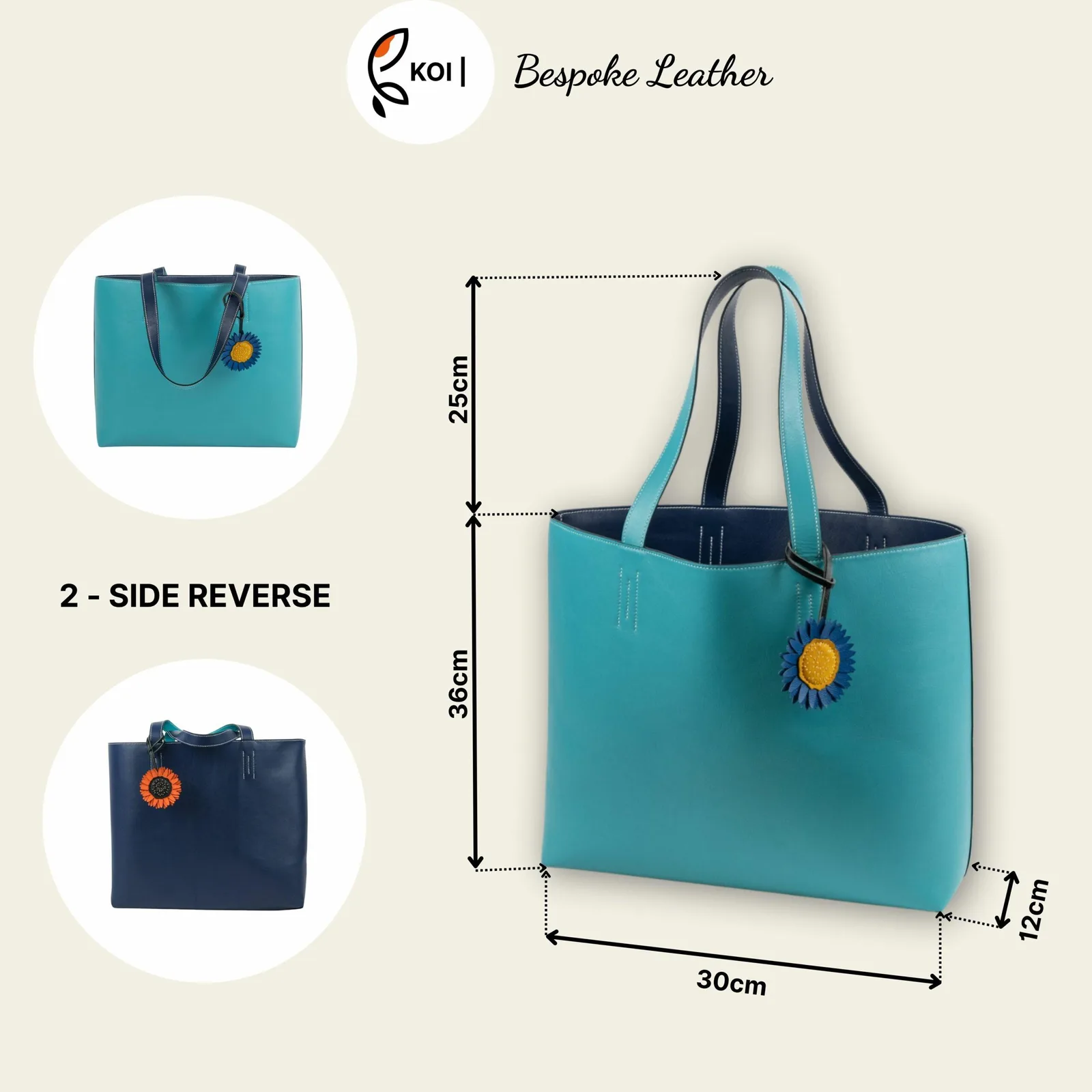 L!M ToteBag - Túi Tote Da Bò Nappa - 2 Side Reverse - Hình 4
