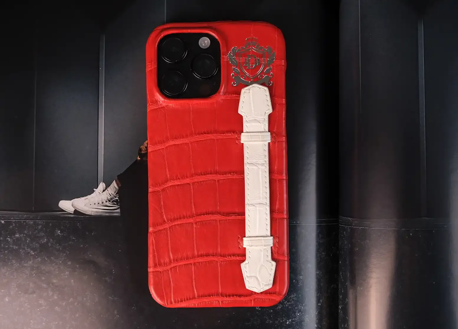 Phonecase - Da cá sấu - Red - Hình 2