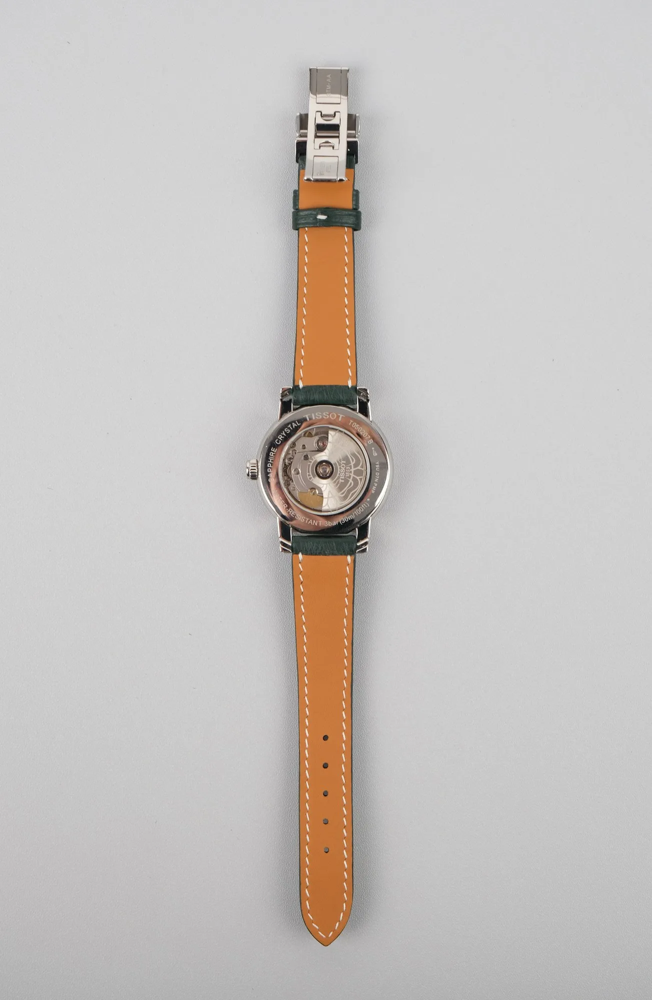 Ảnh Studio Dây đồng hồ da đà điểu màu xanh rêu cho Tissot - Koi Leather