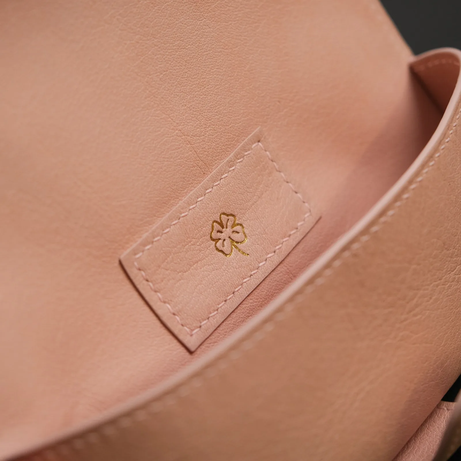 Ảnh Bao da đựng mắt kính màu hồng nắp bấm bọc da - Koi Leather