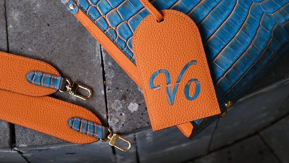 Jackmar Bag - Da Cá Sấu Vẽ Tay x Phối Da Bê - Hình 4