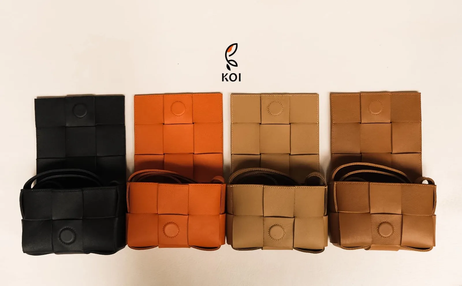 Woven Bag - Da Bê Swift - Black, Yellow, Orange, Brown - Hình 3