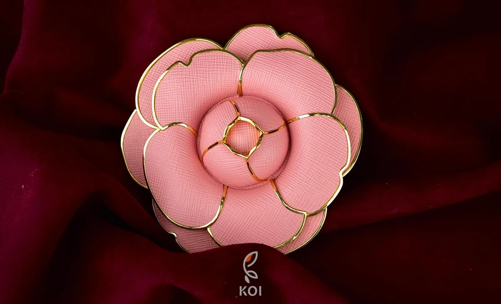 Túi Thiết Kế Riêng Hoa Trà - Da Epsom - 22 x 15 - Pink - Hình 5