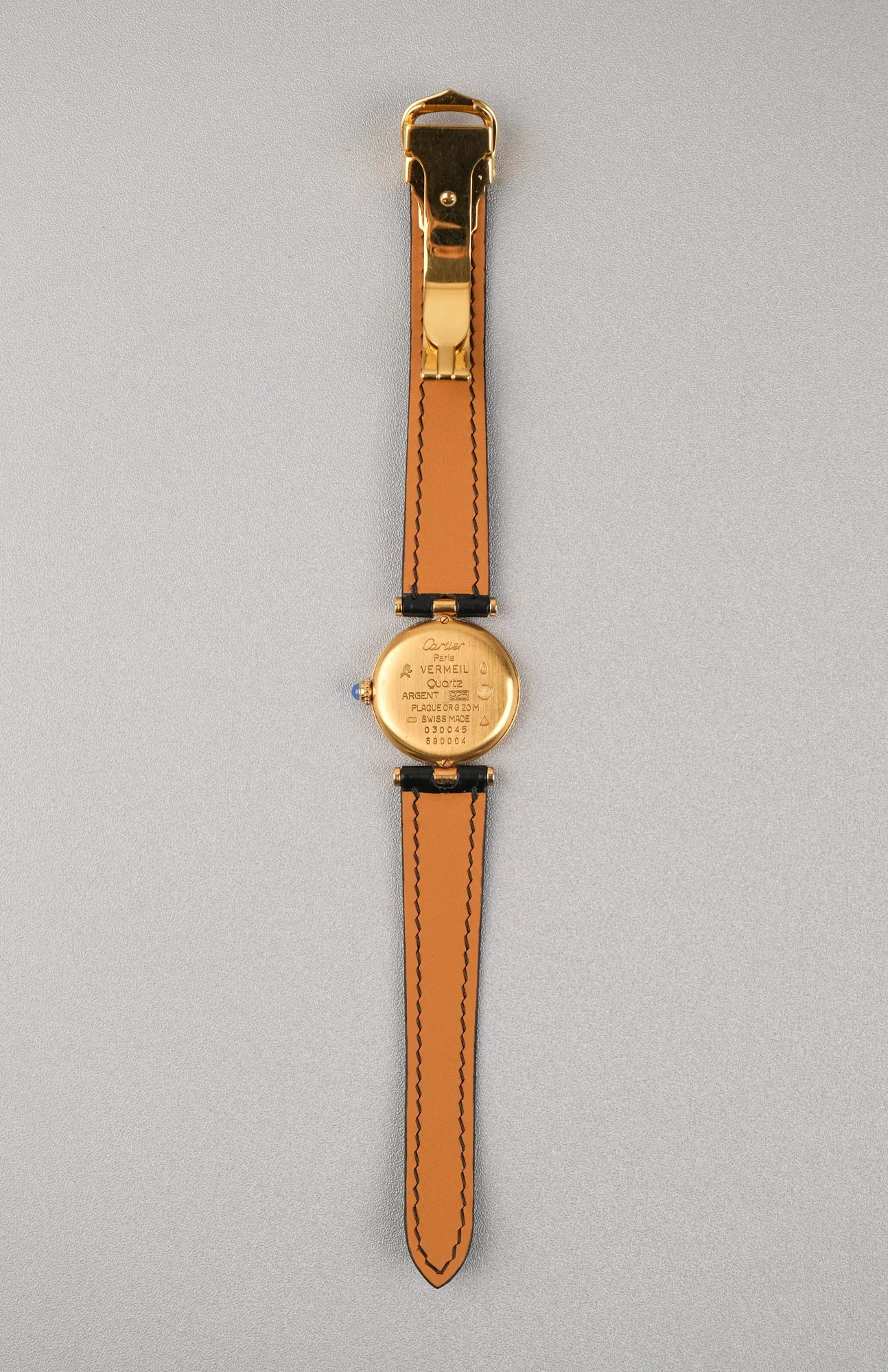 Ảnh Studio Dây đồng hồ da cá sấu cho Cartier Vendôme màu đen - Koi Leather