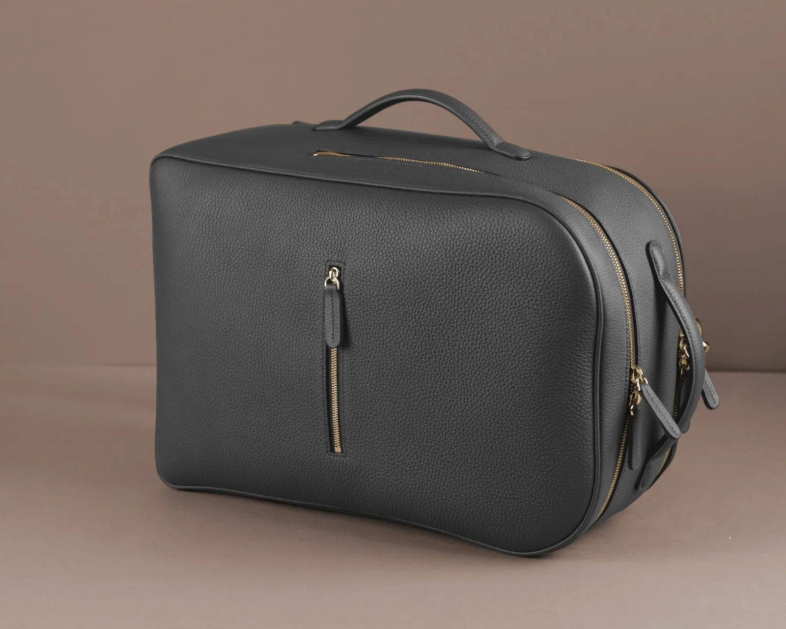 Ảnh Studio Balo da bò Togo màu xám Etain quai xách đa năng - Koi Leather
