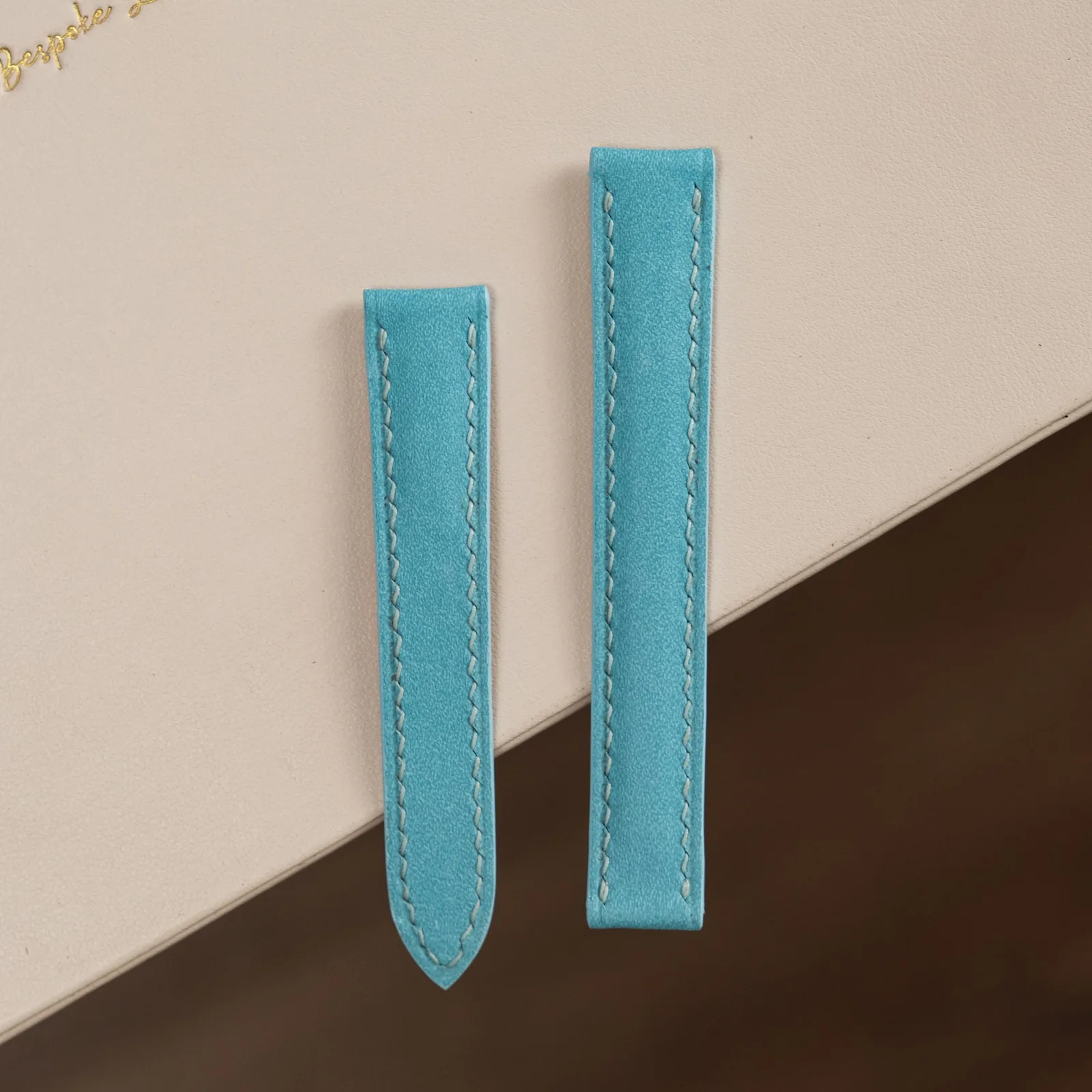 Ảnh Studio Dây đồng hồ da Epsom màu Tiffany cho Cartier - Koi Leather