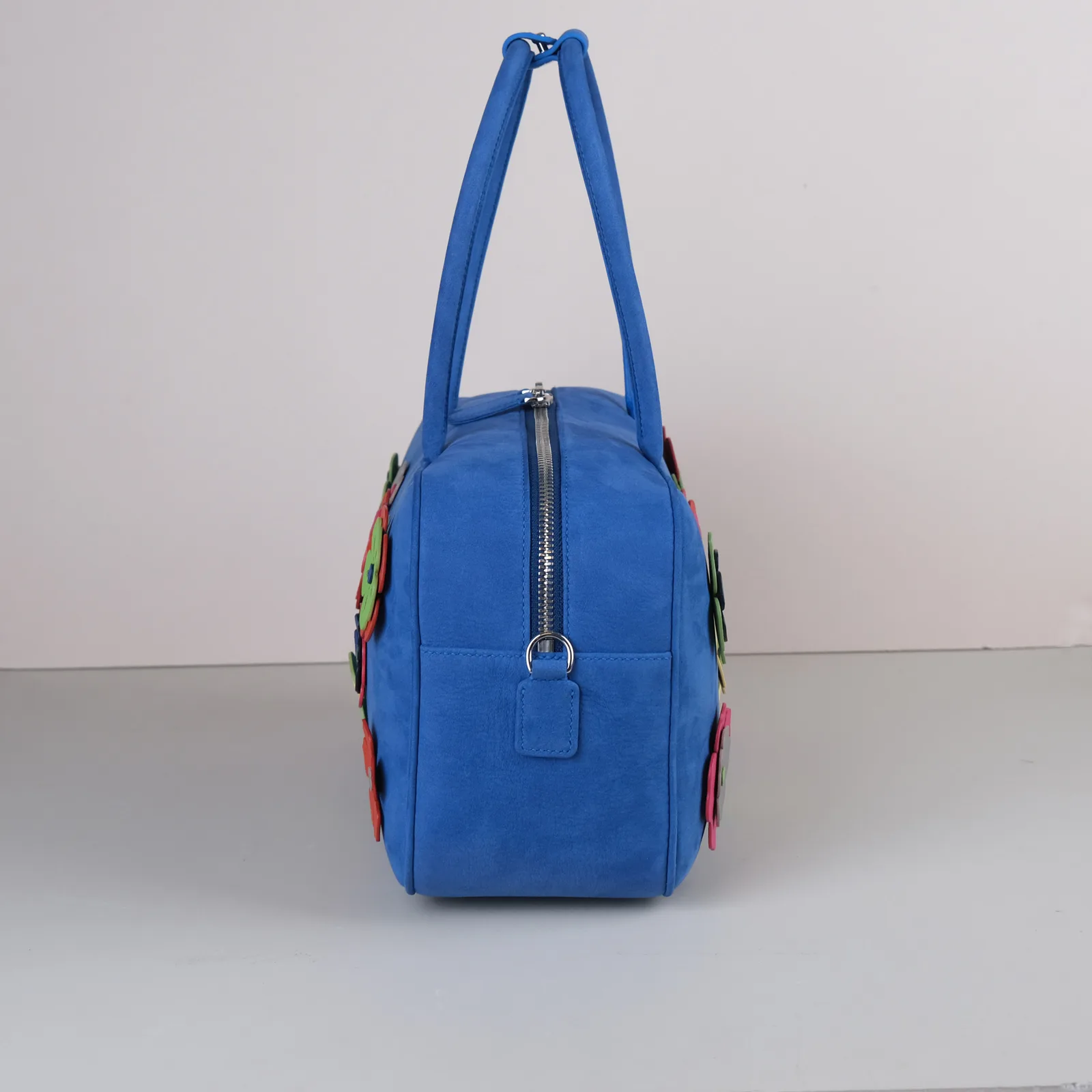 Ảnh Studio Túi MOIS Bag da bò mộng Taurillon xanh đính hoa - Size 31x17x11cm - Koi Leather