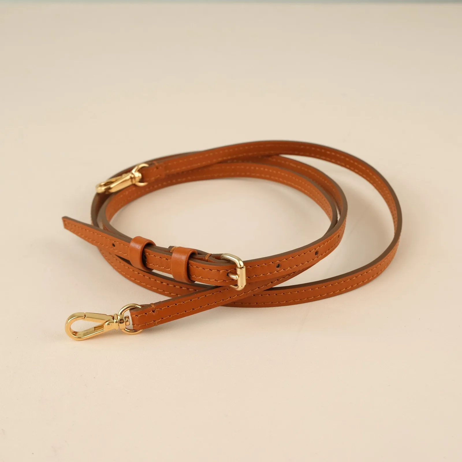 Ảnh Studio Dây đeo túi xách da bò màu nâu vàng bản 9mm - Koi Leather