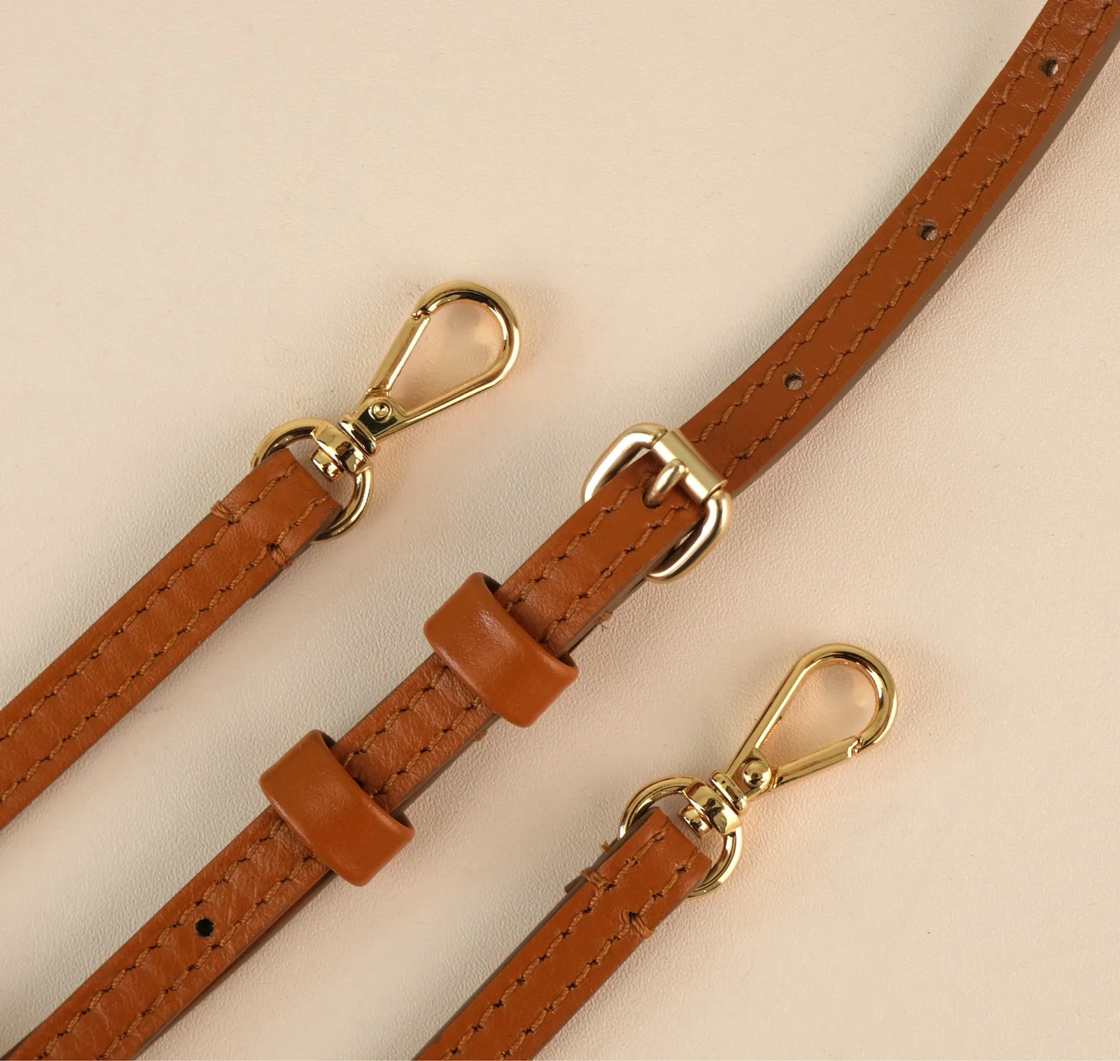 Ảnh Studio Dây đeo túi xách da bò màu nâu vàng bản 9mm - Koi Leather