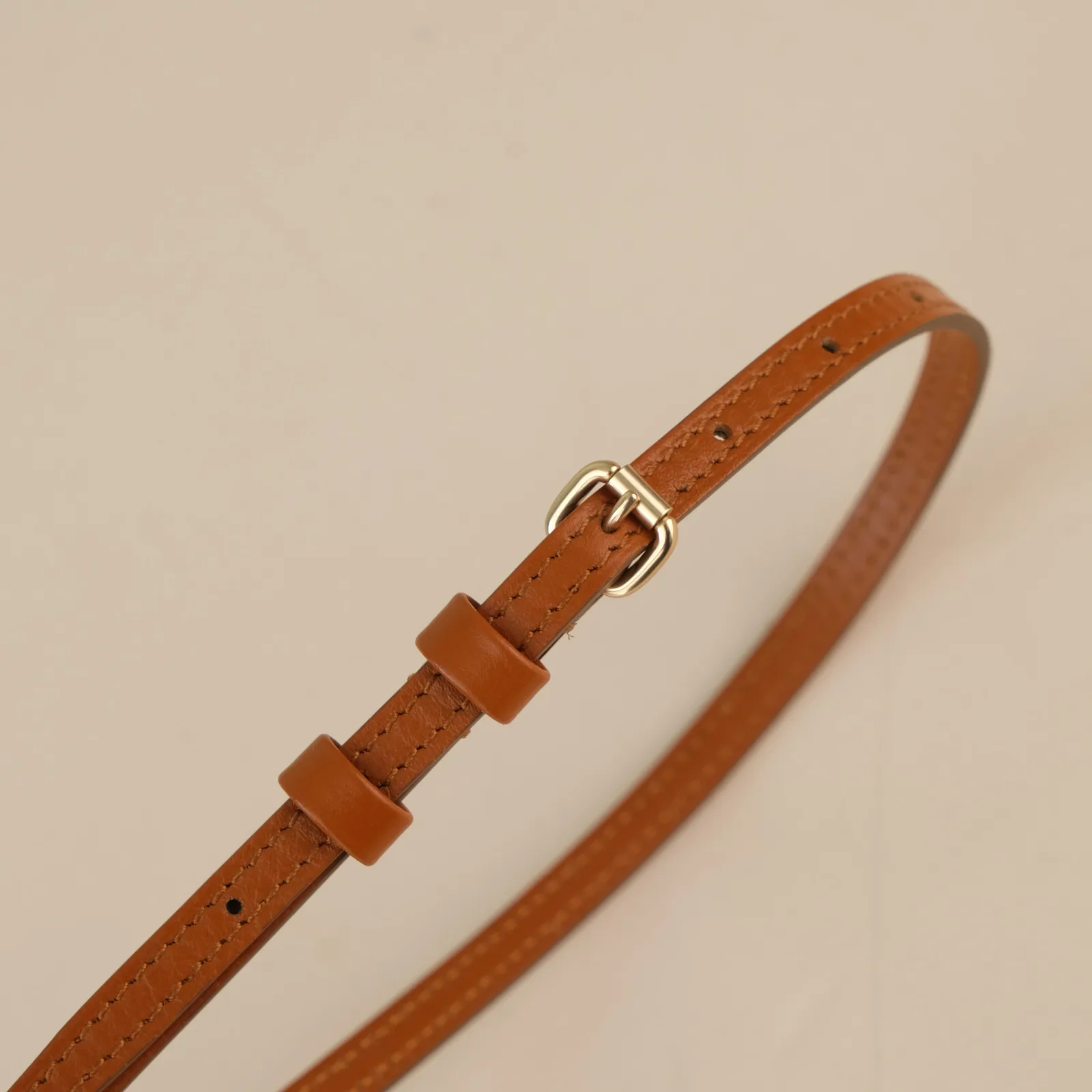 Ảnh Studio Dây đeo túi xách da bò màu nâu vàng bản 9mm - Koi Leather