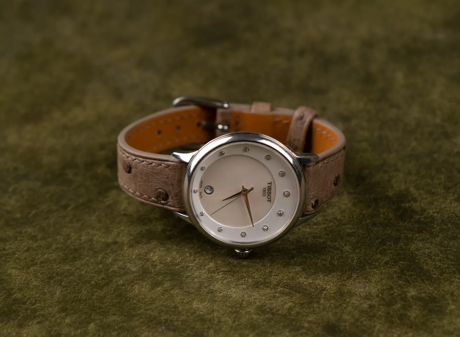 Ảnh Studio Dây đồng hồ đà điểu xám - Koi Leather
