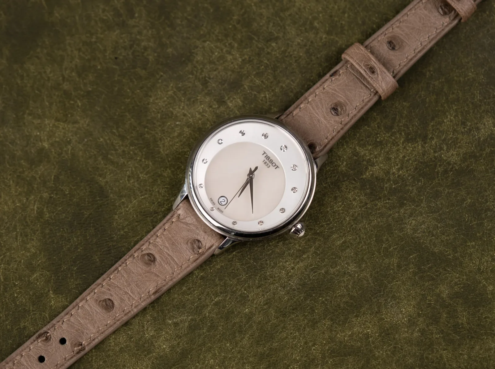 Ảnh Studio Dây đồng hồ đà điểu xám - Koi Leather
