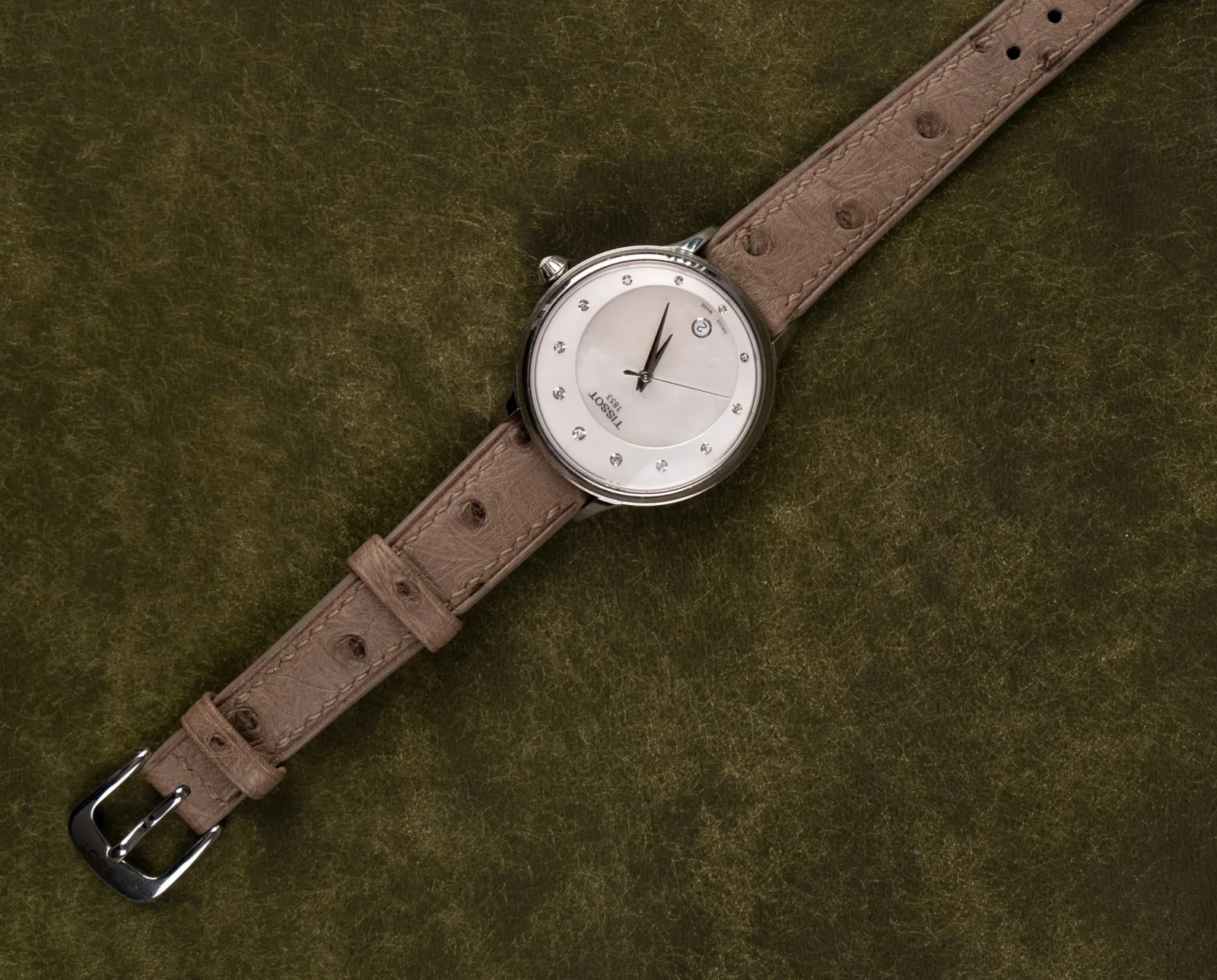 Ảnh Studio Dây đồng hồ đà điểu xám - Koi Leather