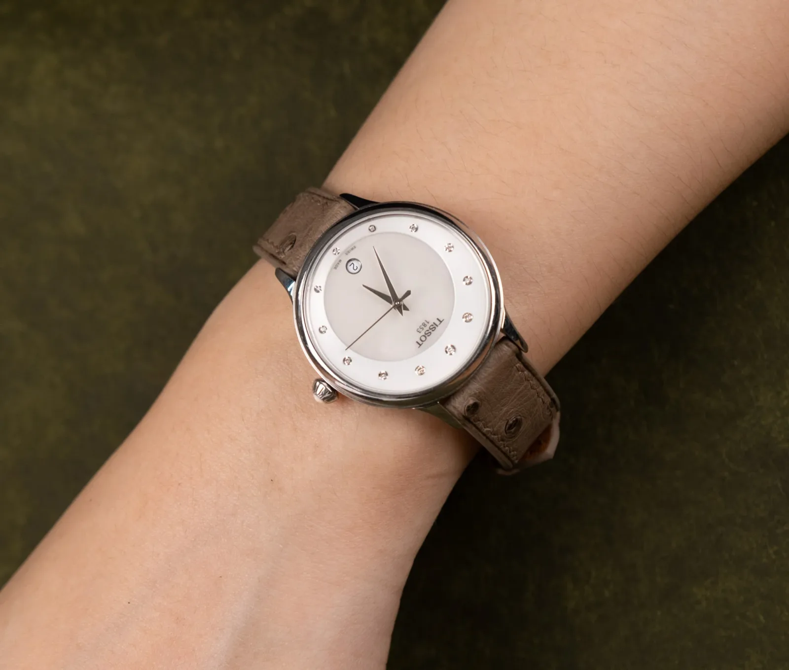 Ảnh Studio Dây đồng hồ đà điểu xám - Koi Leather