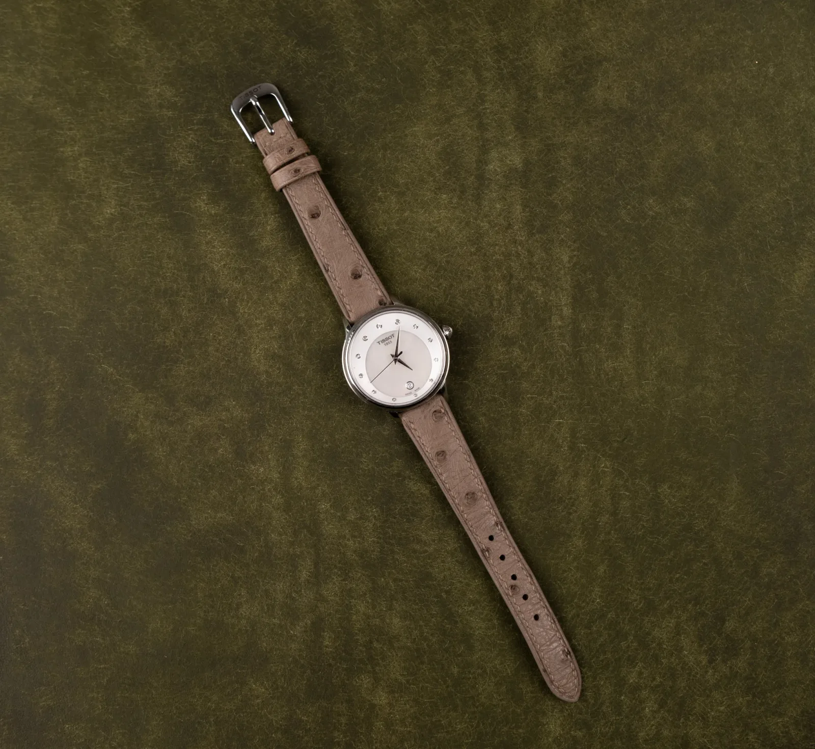 Ảnh Studio Dây đồng hồ đà điểu xám - Koi Leather