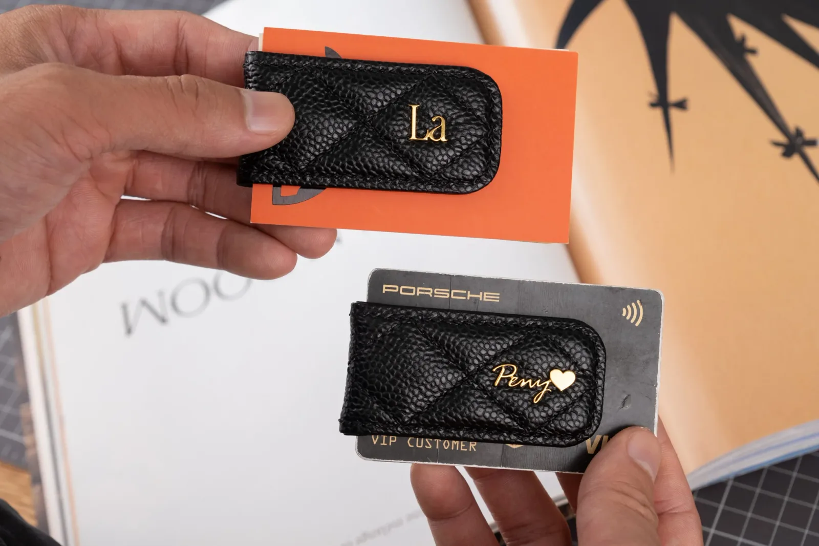 Ảnh Studio Money clip LaTe - May trám - 2 tag - Koi Leather