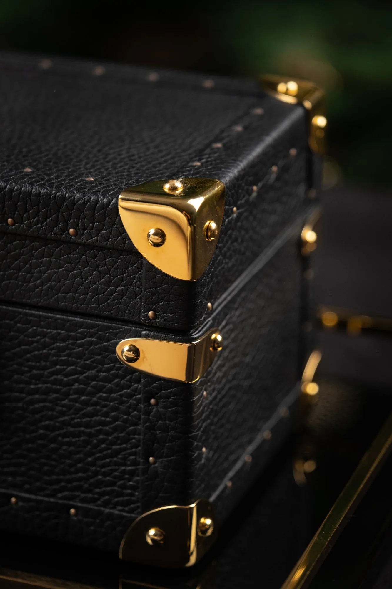 Ảnh Studio Hộp da dáng rương đựng đồng hồ và trang sức màu đen - Koi Leather
