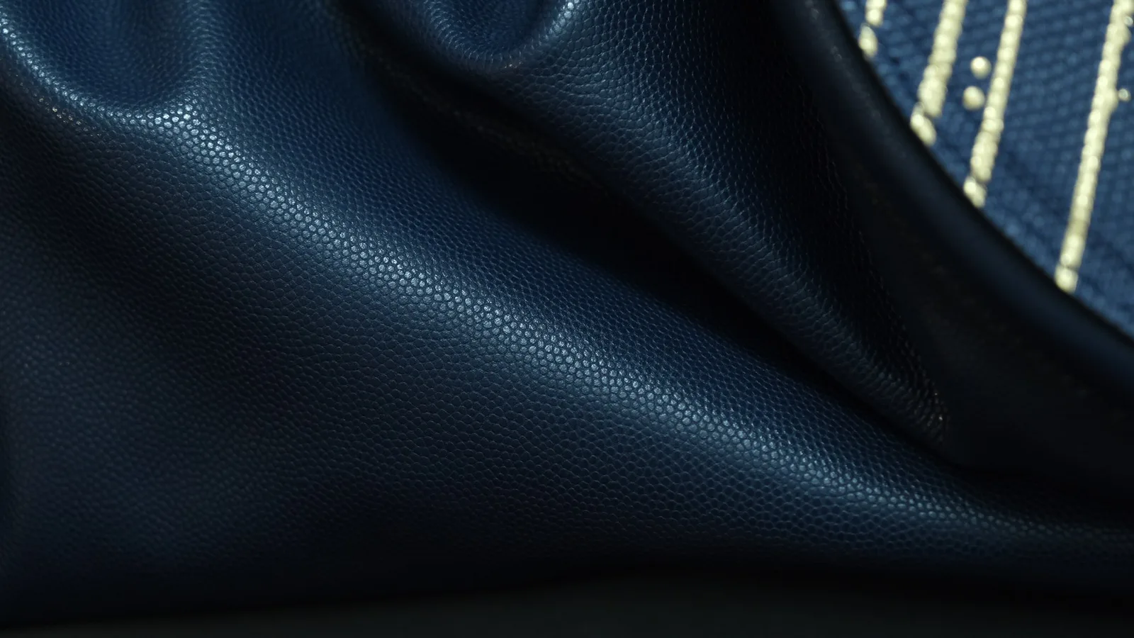 Ảnh Studio Túi xách nắp tròn da kỳ đà và da bò màu xanh navy - Koi Leather