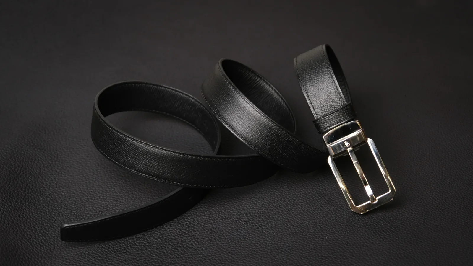 Ảnh Studio Dây Thắt Lưng Thay Thế – Da Taiga Đen (Không Kèm Khoá) - KOI Leather