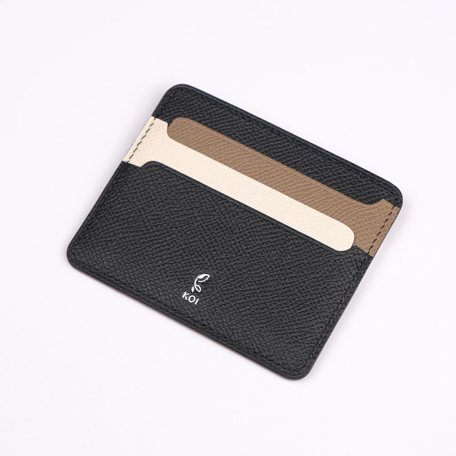 Ảnh Studio Ví đựng thẻ Senot da Epsom xanh navy phối màu - Koi Leather