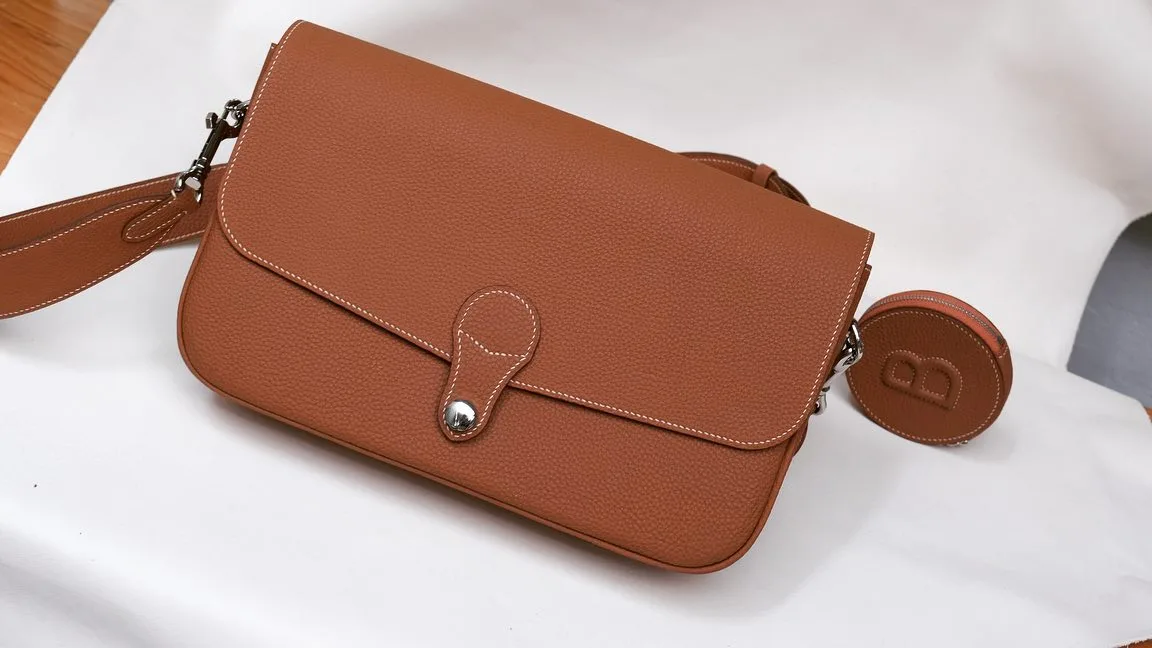 Ảnh Studio Túi Multibags Matame da bê Togo màu Gold - Size 22 - Koi Leather