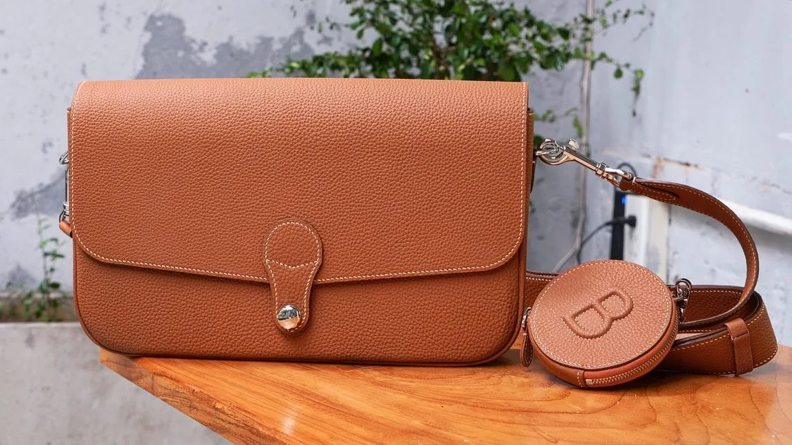 Ảnh Studio Túi Multibags Matame da bê Togo màu Gold - Size 22 - Koi Leather