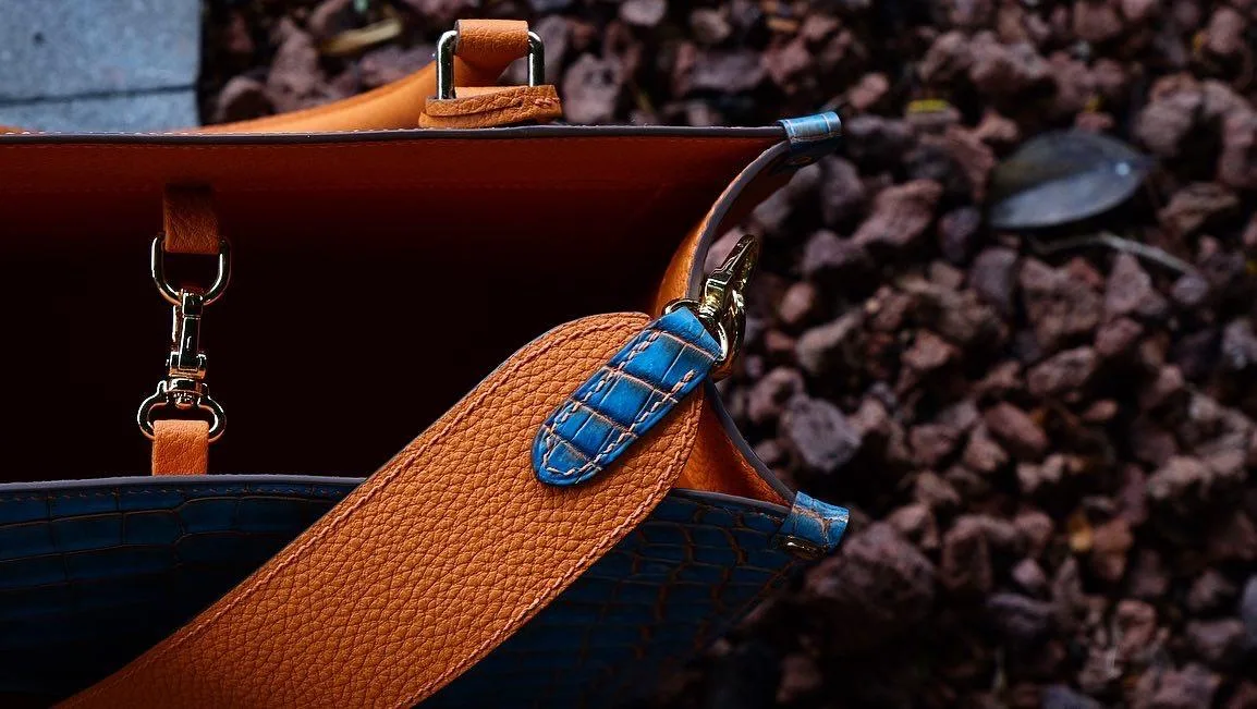 Jackmar Bag - Da Cá Sấu Vẽ Tay x Phối Da Bê - Hình 7
