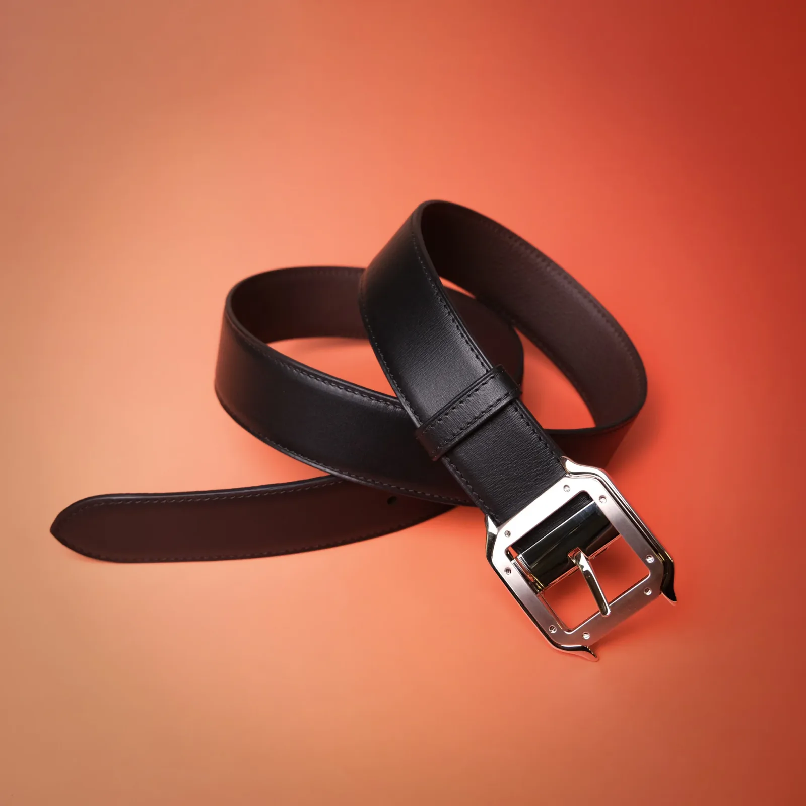 Ảnh Studio Thắt Lưng Nam Da Bò – Khoá Vuông Bo Góc – Đen - KOI Leather