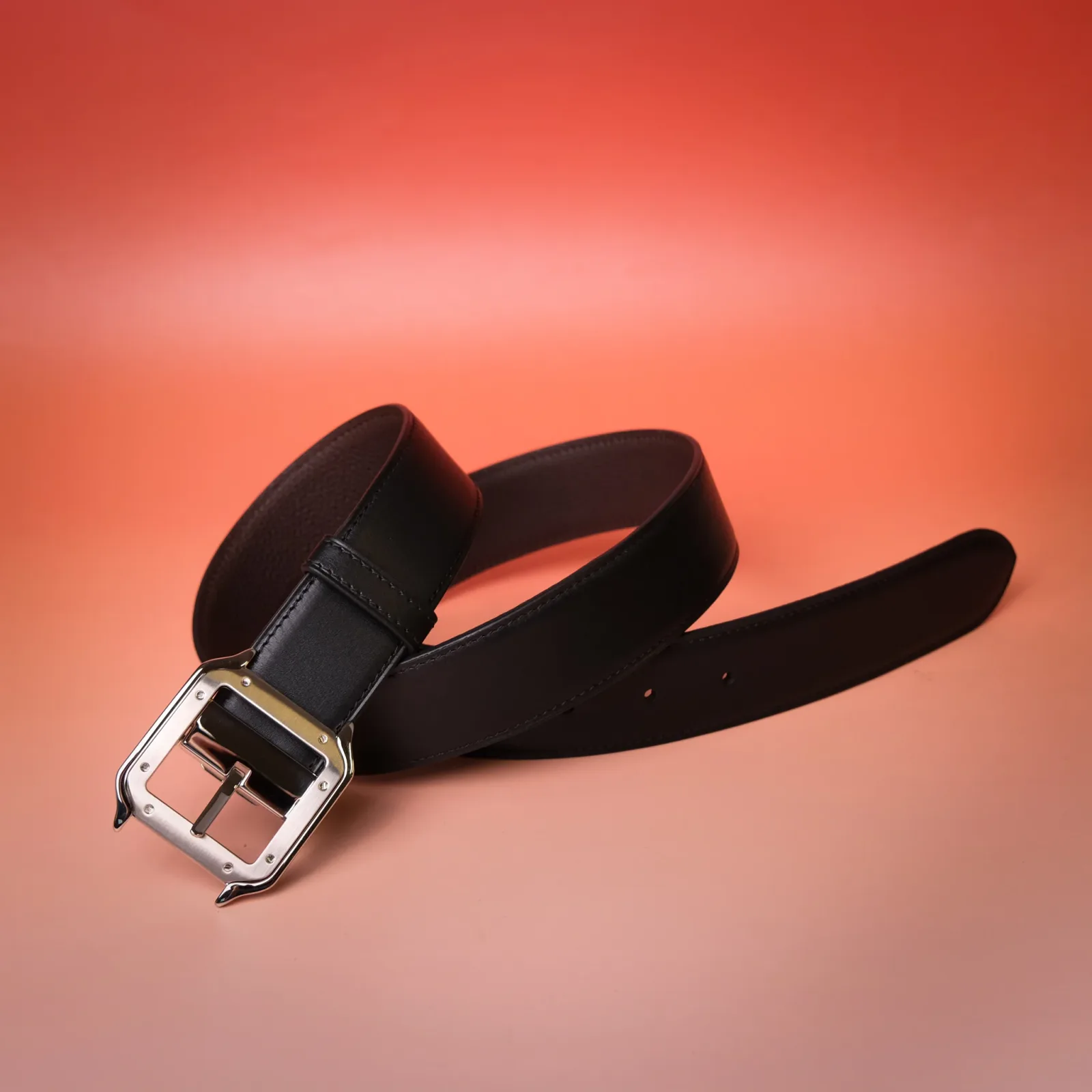 Ảnh Studio Thắt Lưng Nam Da Bò – Khoá Vuông Bo Góc – Đen - KOI Leather