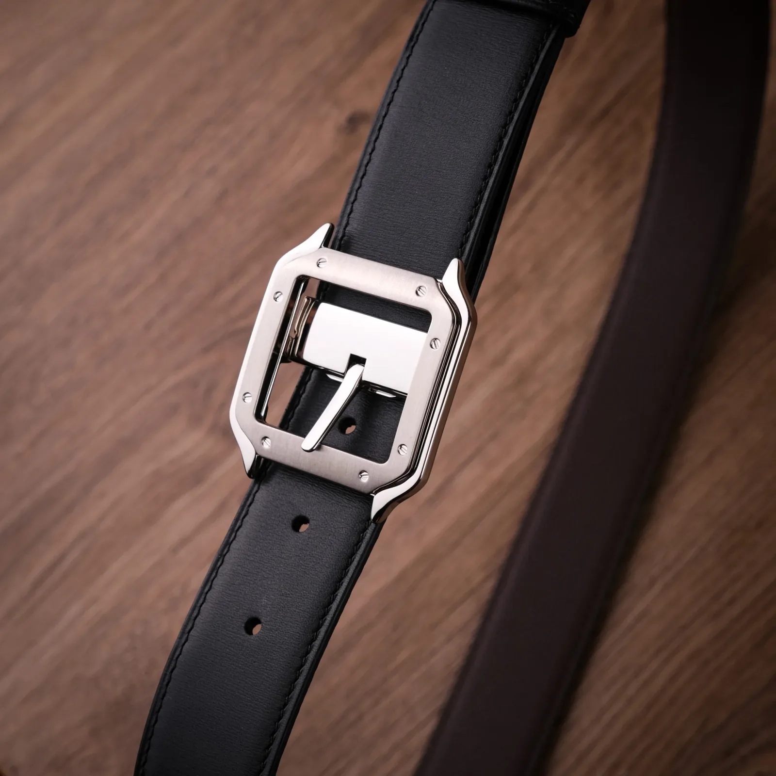 Ảnh Studio Thắt Lưng Nam Da Bò – Khoá Vuông Bo Góc – Đen - KOI Leather