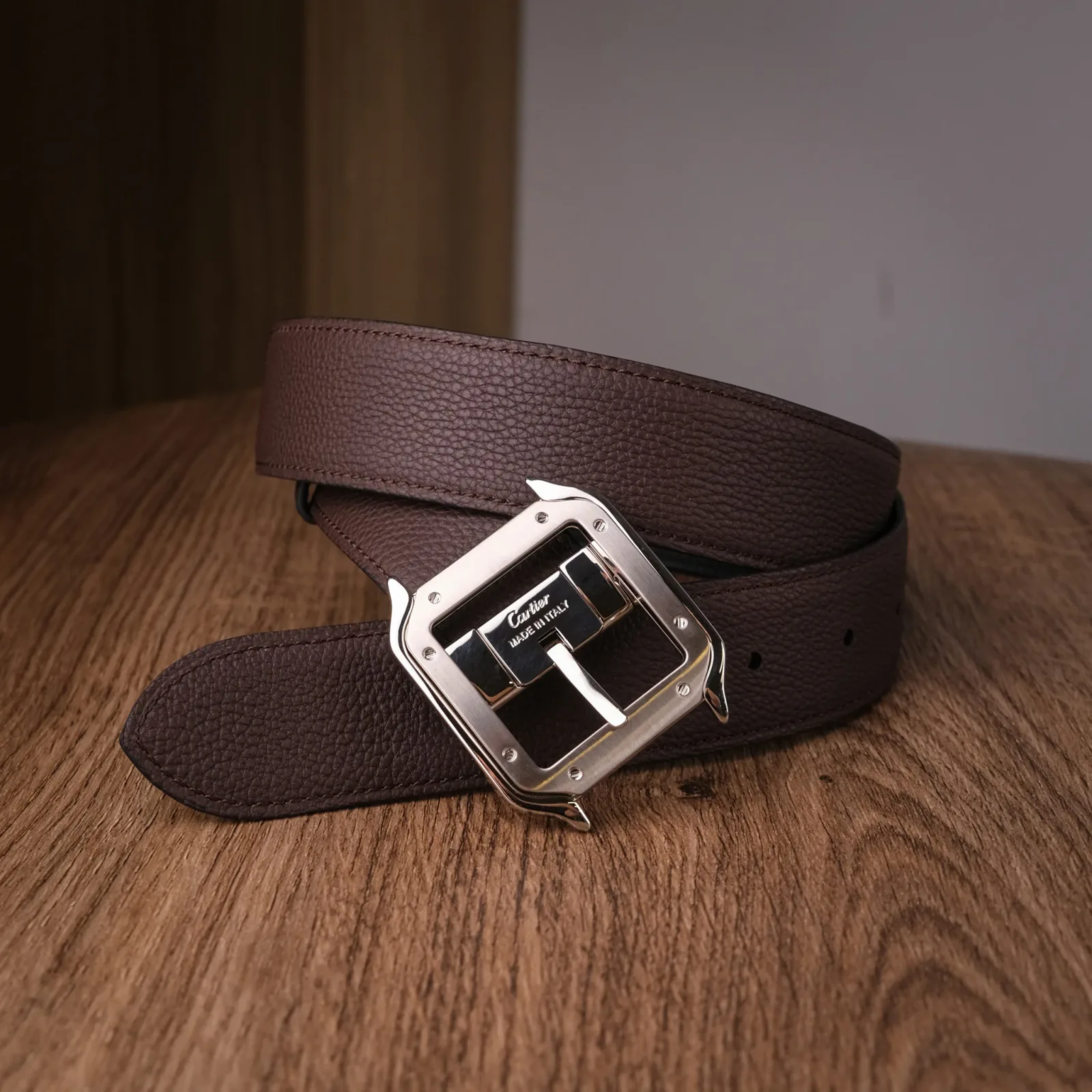 Ảnh Studio Thắt Lưng Nam Da Bò – Khoá Vuông Bo Góc – Đen - KOI Leather