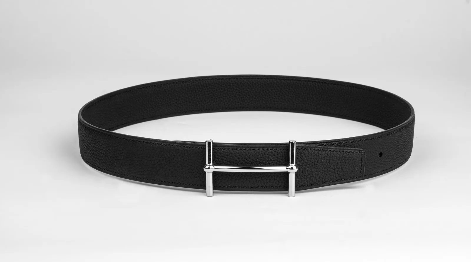 Ảnh Studio Dây lưng da Togo màu đen khoá chữ H - Koi Leather