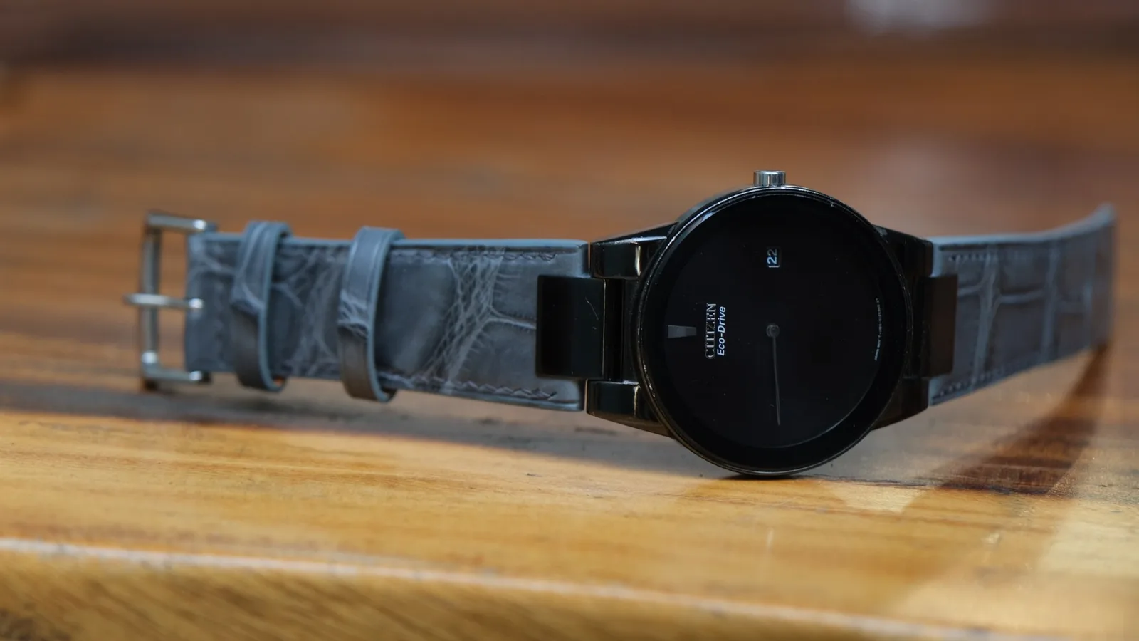Ảnh Studio Dây đồng hồ da cá sấu màu xám cho Citizen - Koi Leather
