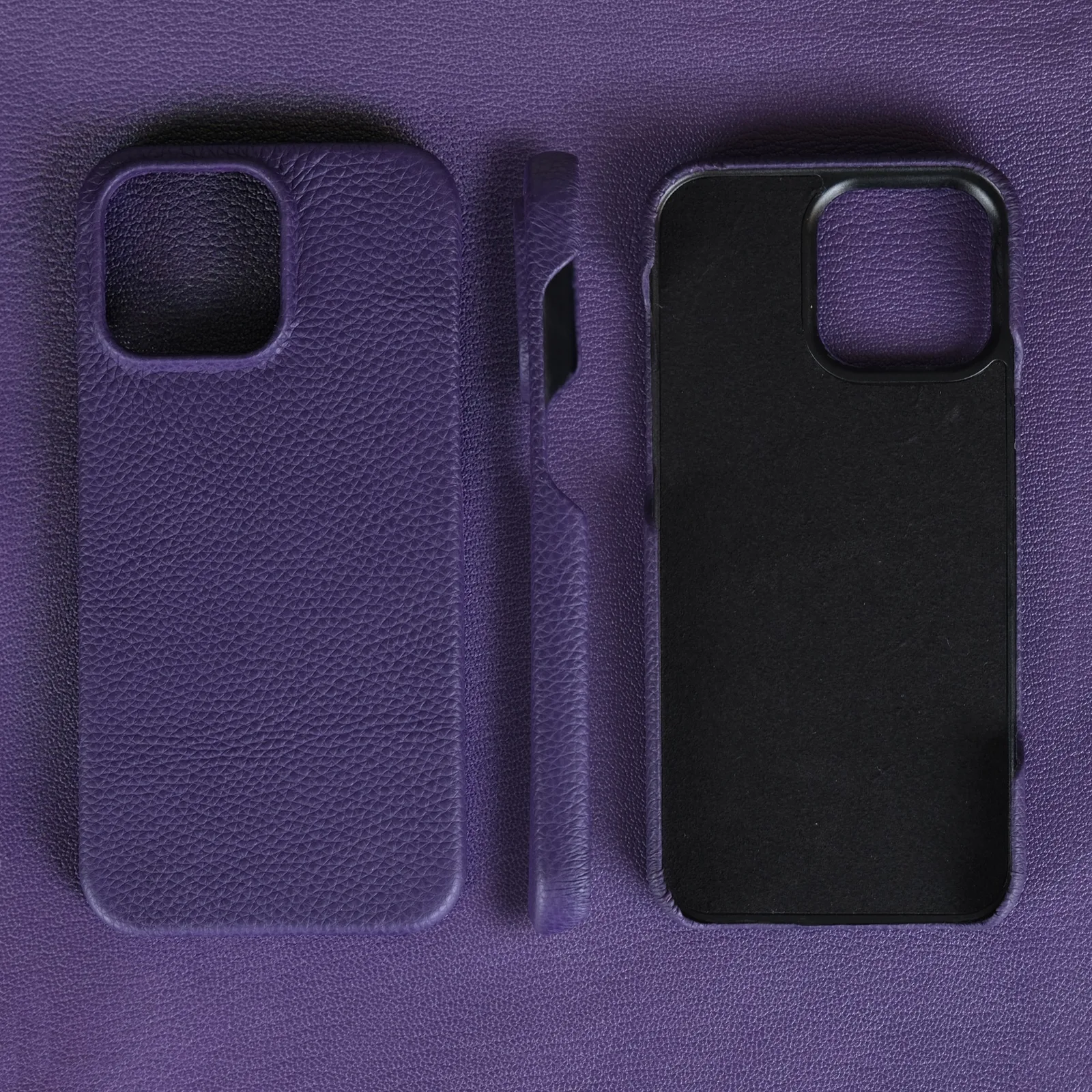 Ảnh Studio Ốp lưng điện thoại da hạt màu tím - Koi Leather
