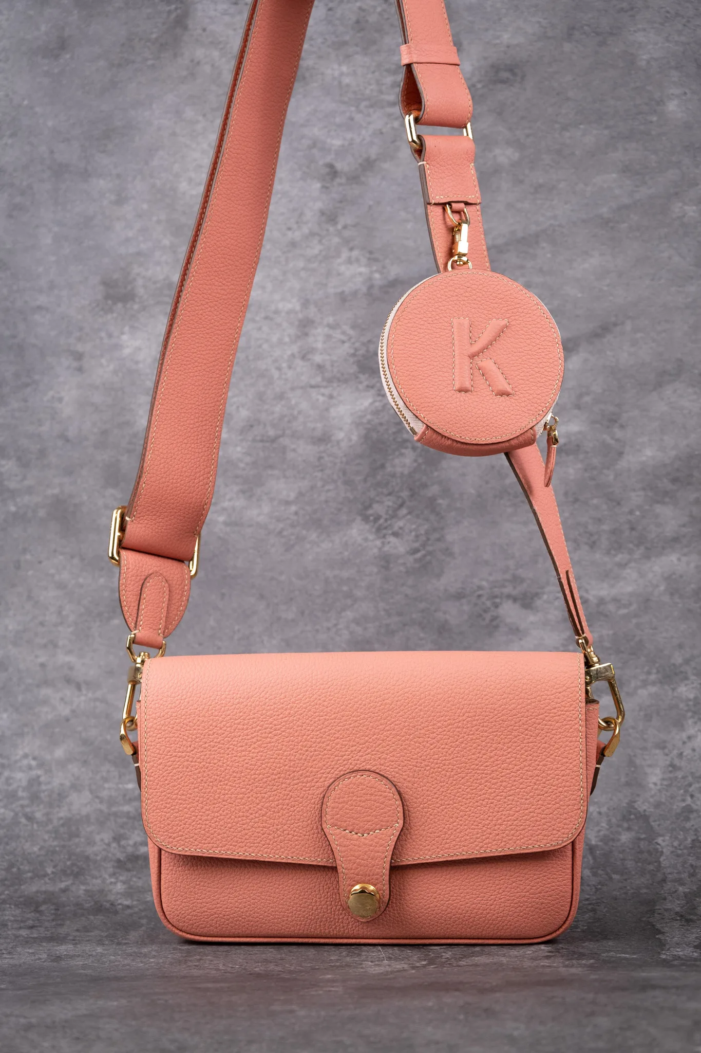 Ảnh Studio Túi Multibags Matame da bê Togo màu đen kèm ví tròn - Size 22 - Koi Leather